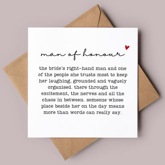 Man of Honour Wedding Card