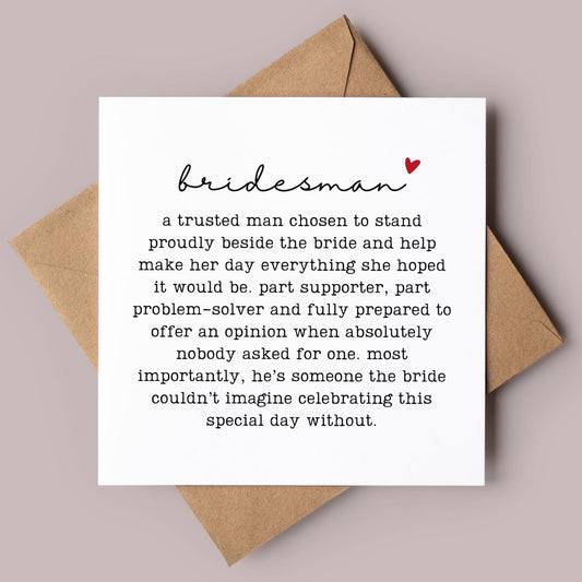 Bridesman Wedding Card