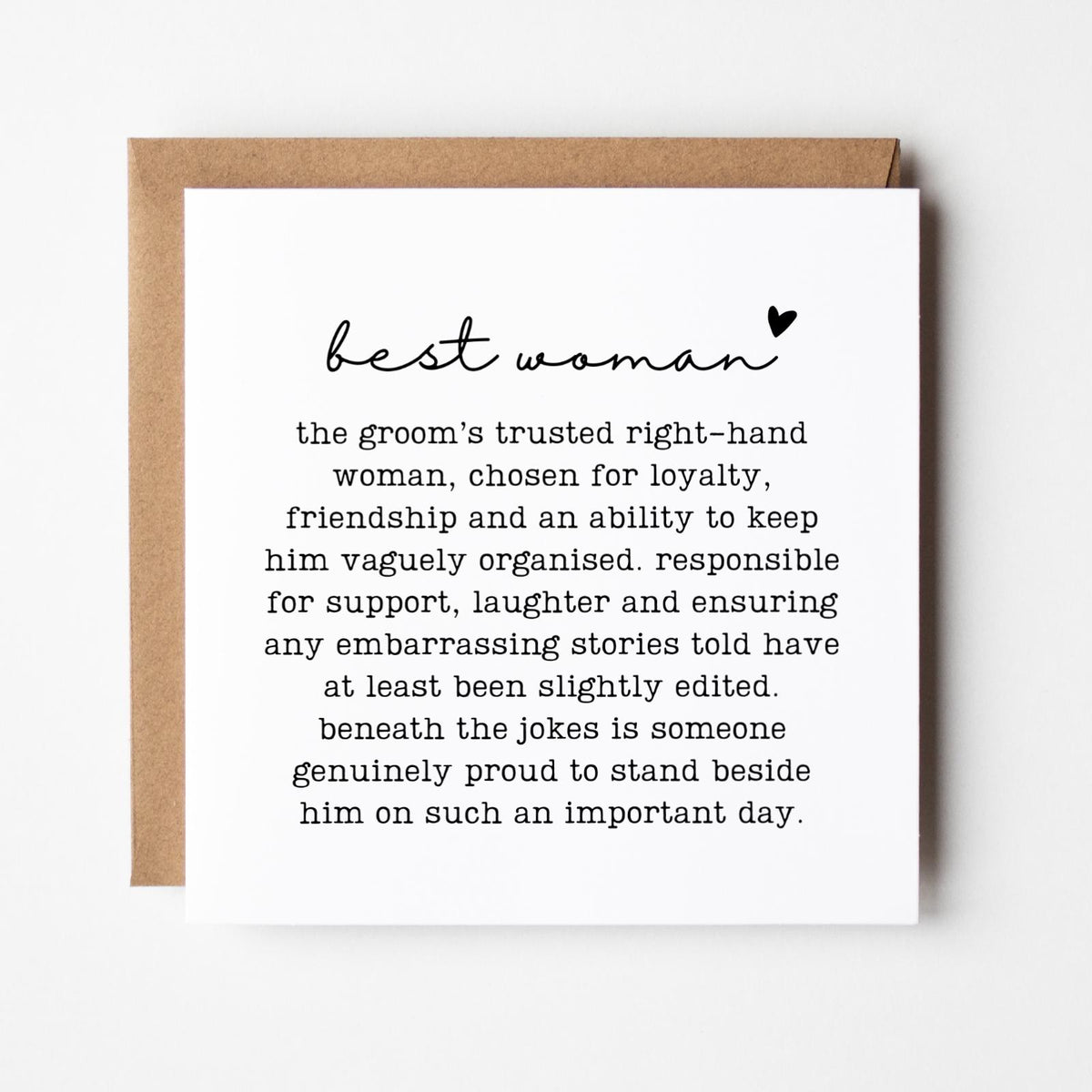 Best Woman Wedding Card