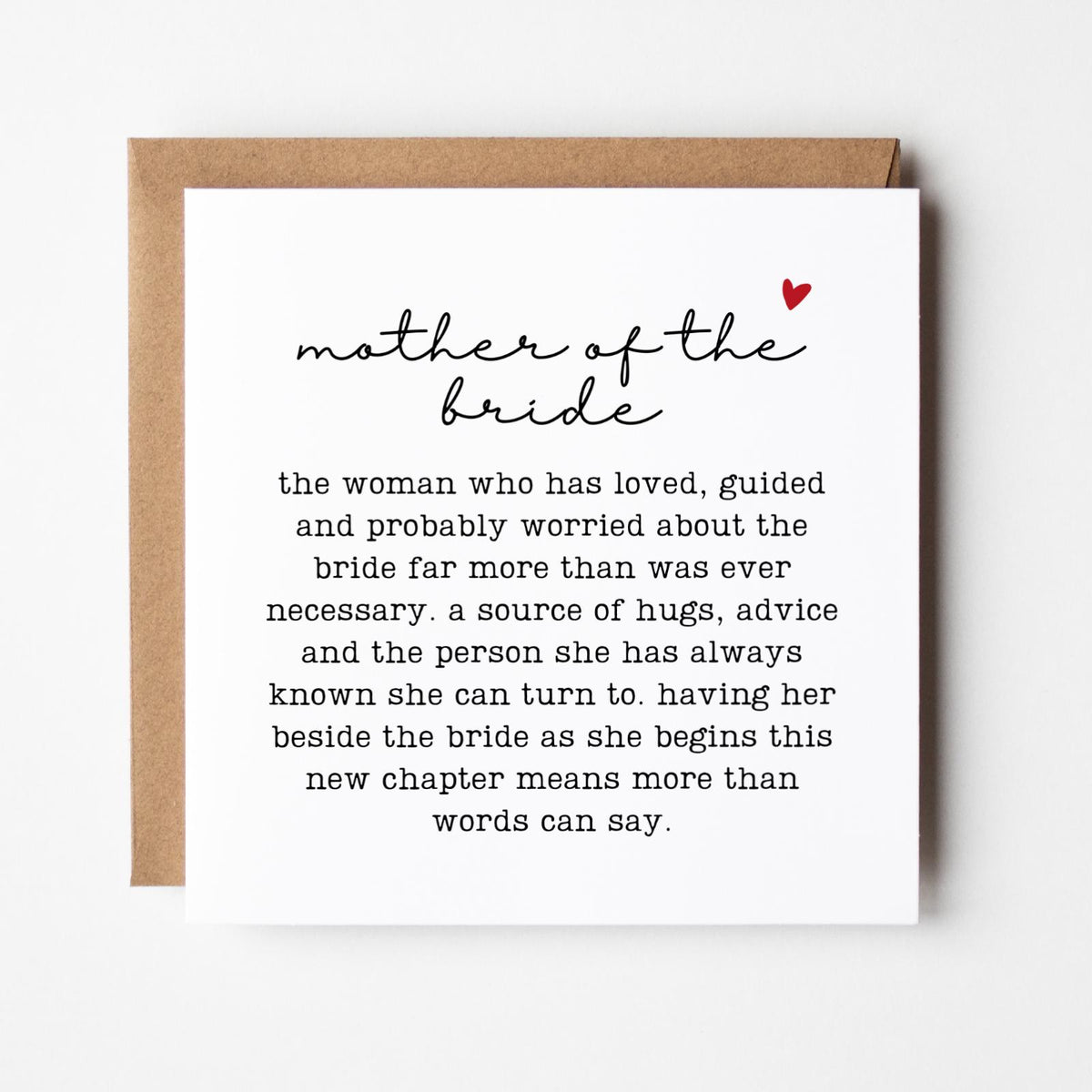 Mother of the Bride Wedding Card