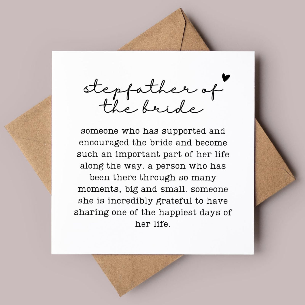 Stepfather of the Bride Wedding Card