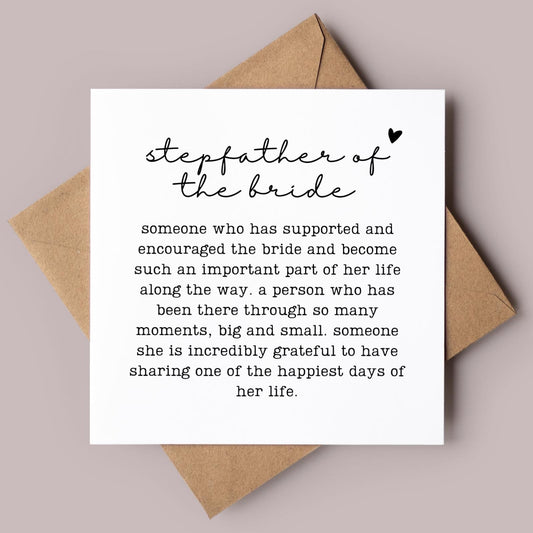 Stepfather of the Bride Wedding Card