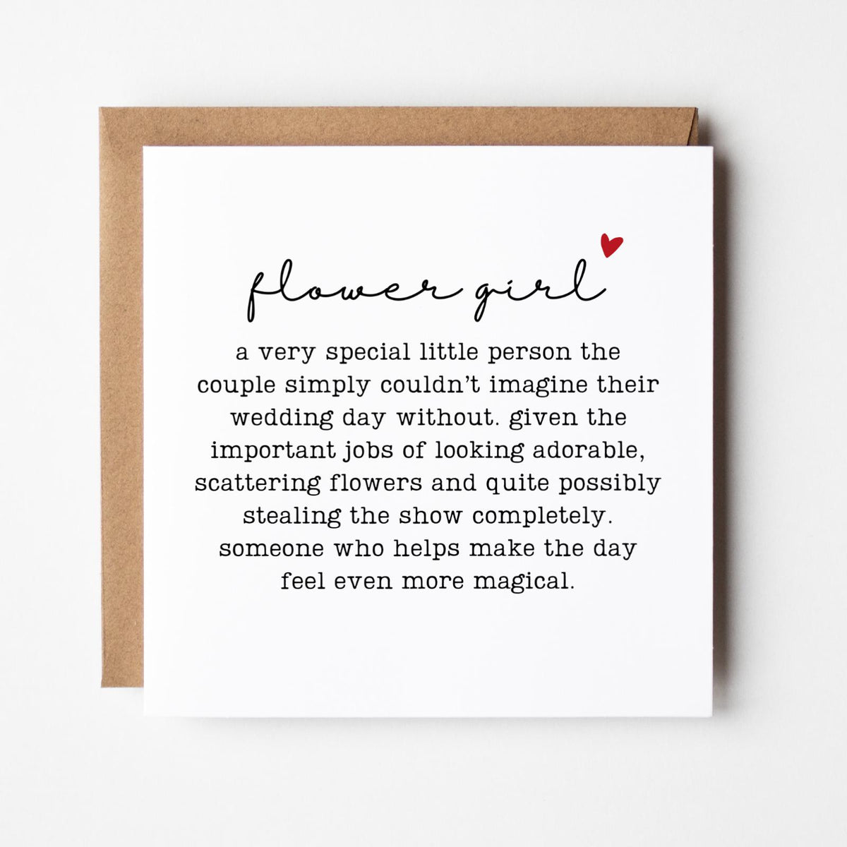 Flower Girl Wedding Card