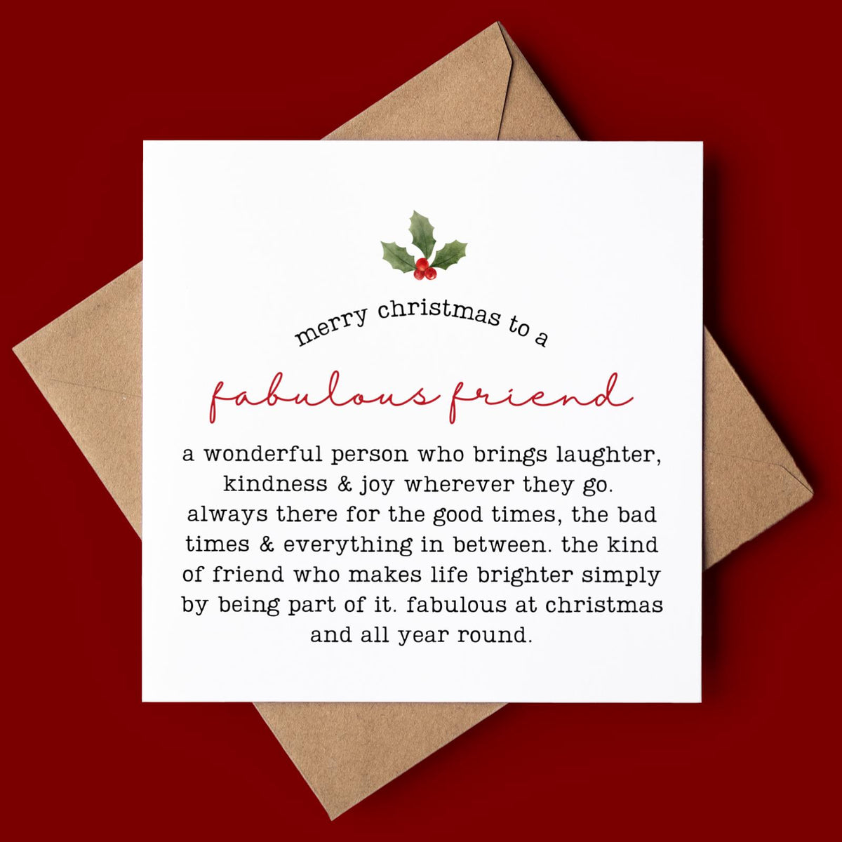 Fabulous Friend Christmas Card