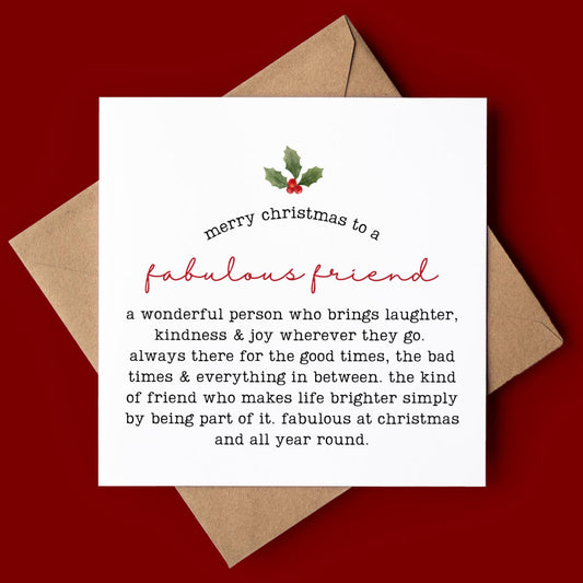Fabulous Friend Christmas Card