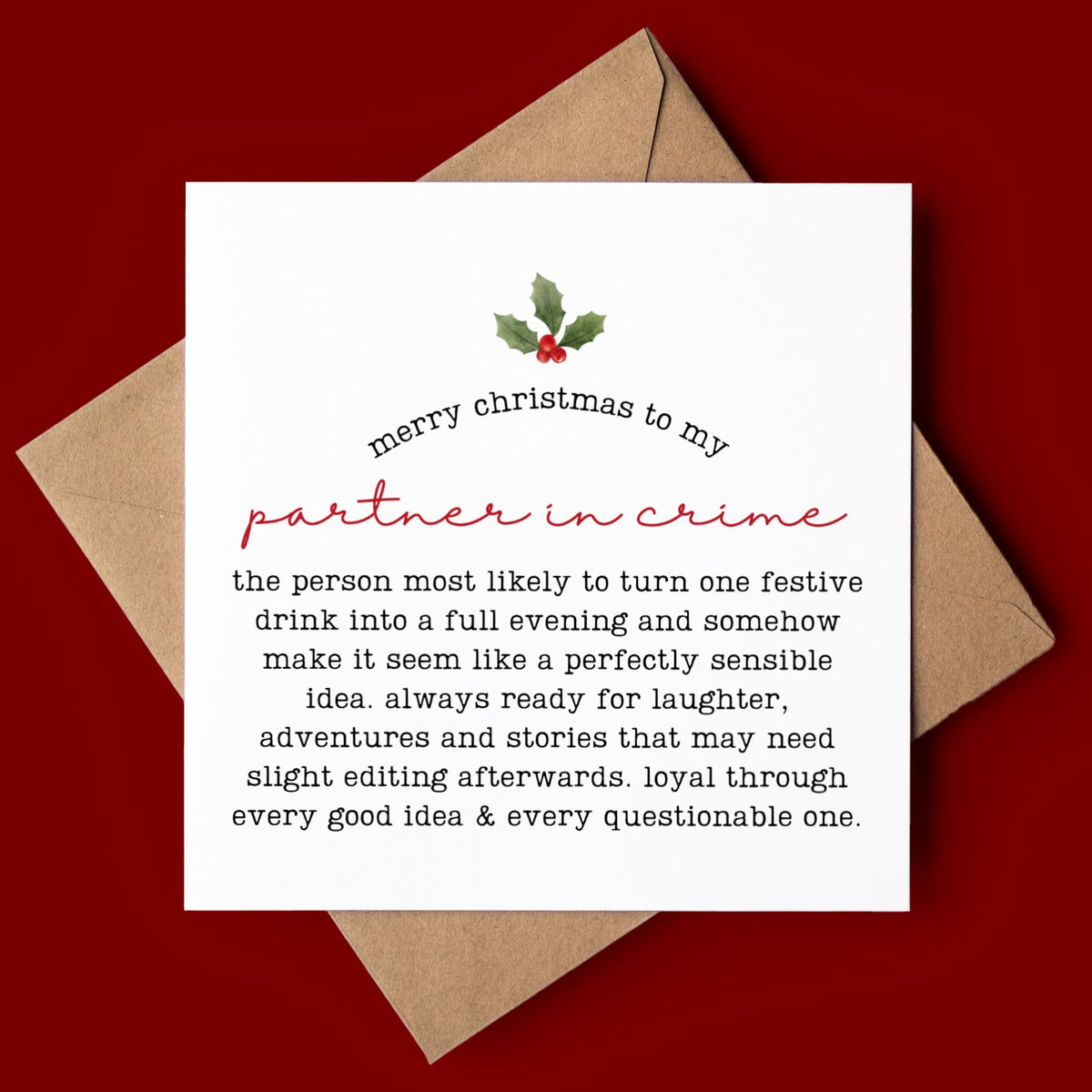 Partner in Crime Christmas Card