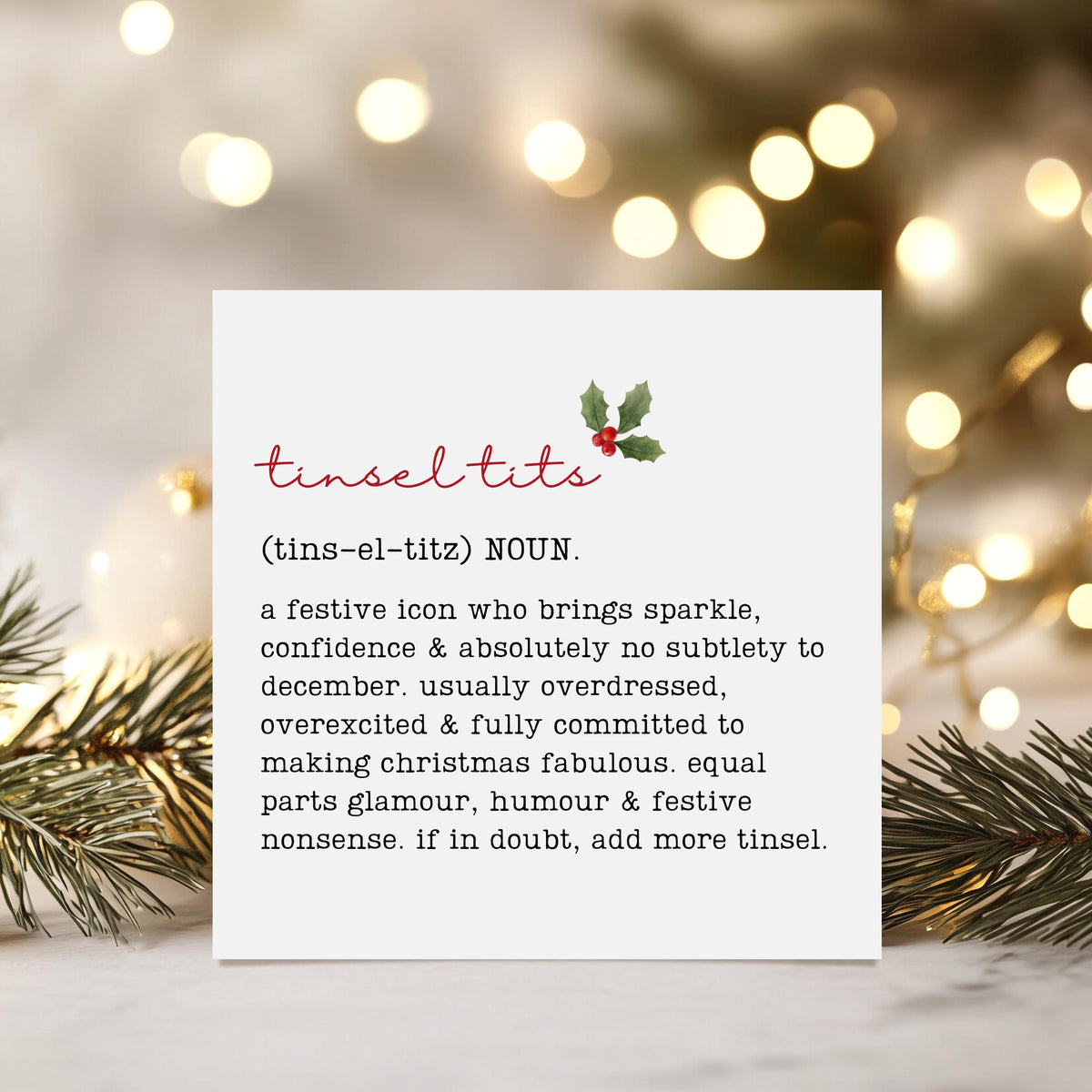 Tinsel Tits Christmas Card