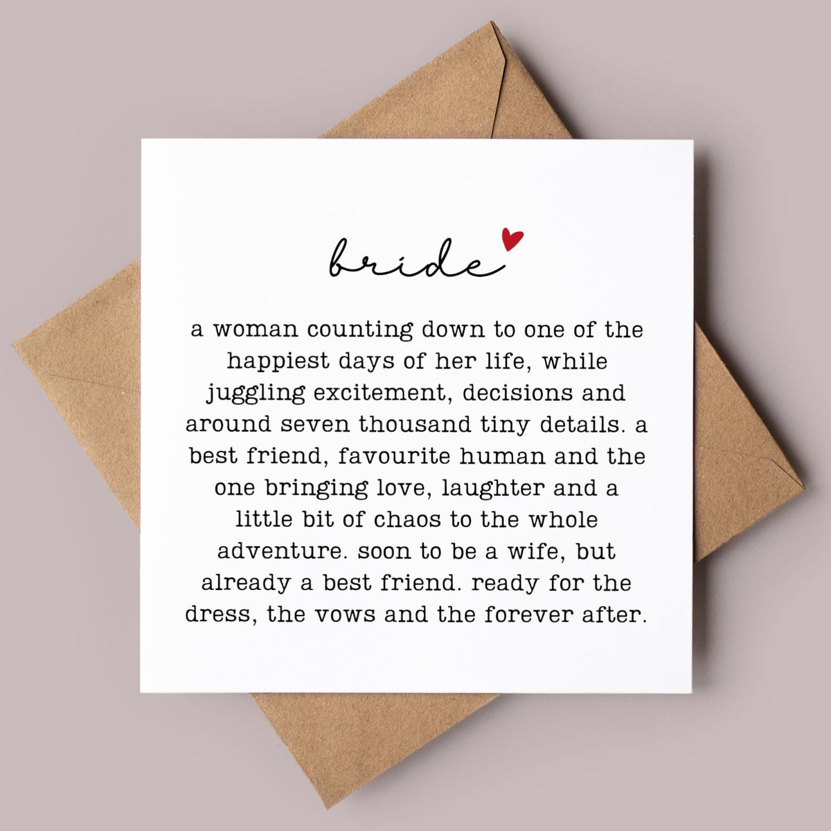 Bride Wedding Card