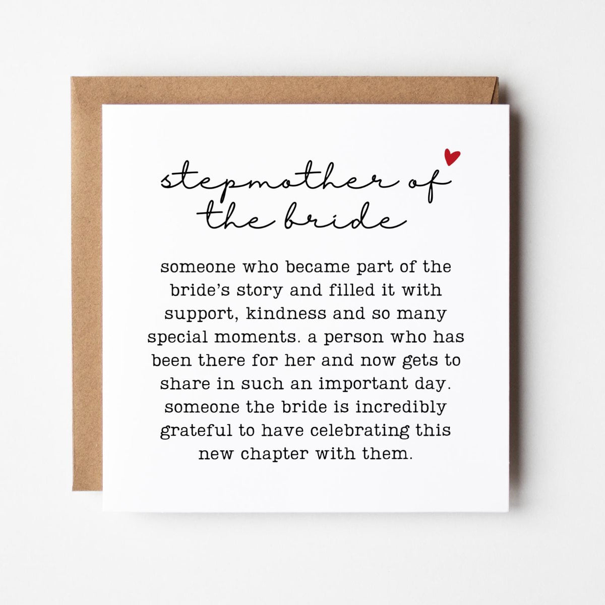 Stepmother of the Bride Wedding Card