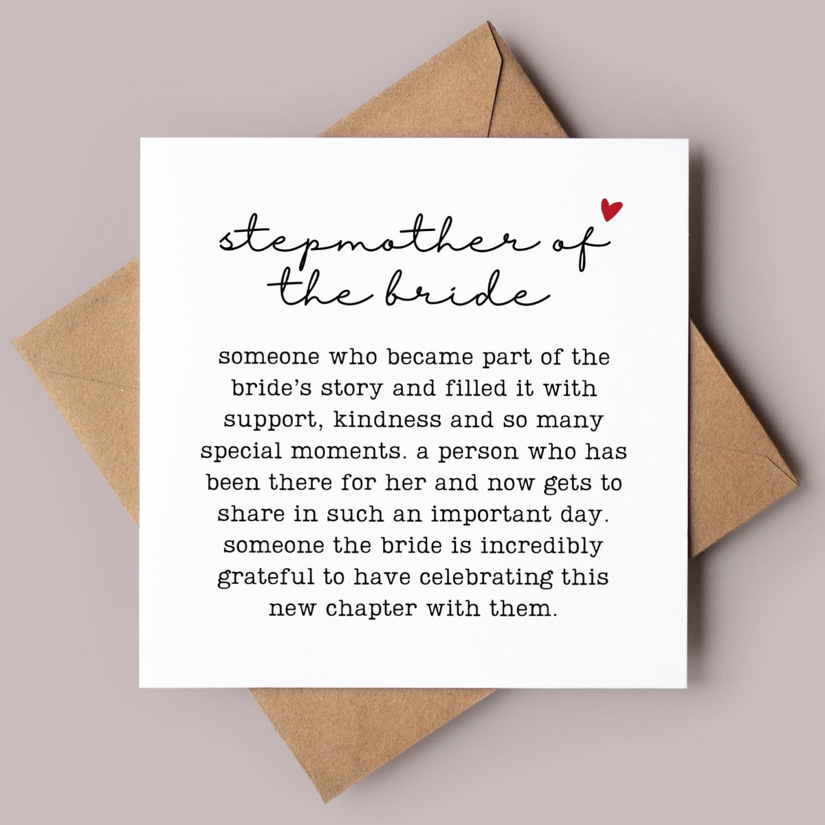 Stepmother of the Bride Wedding Card