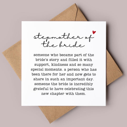 Stepmother of the Bride Wedding Card