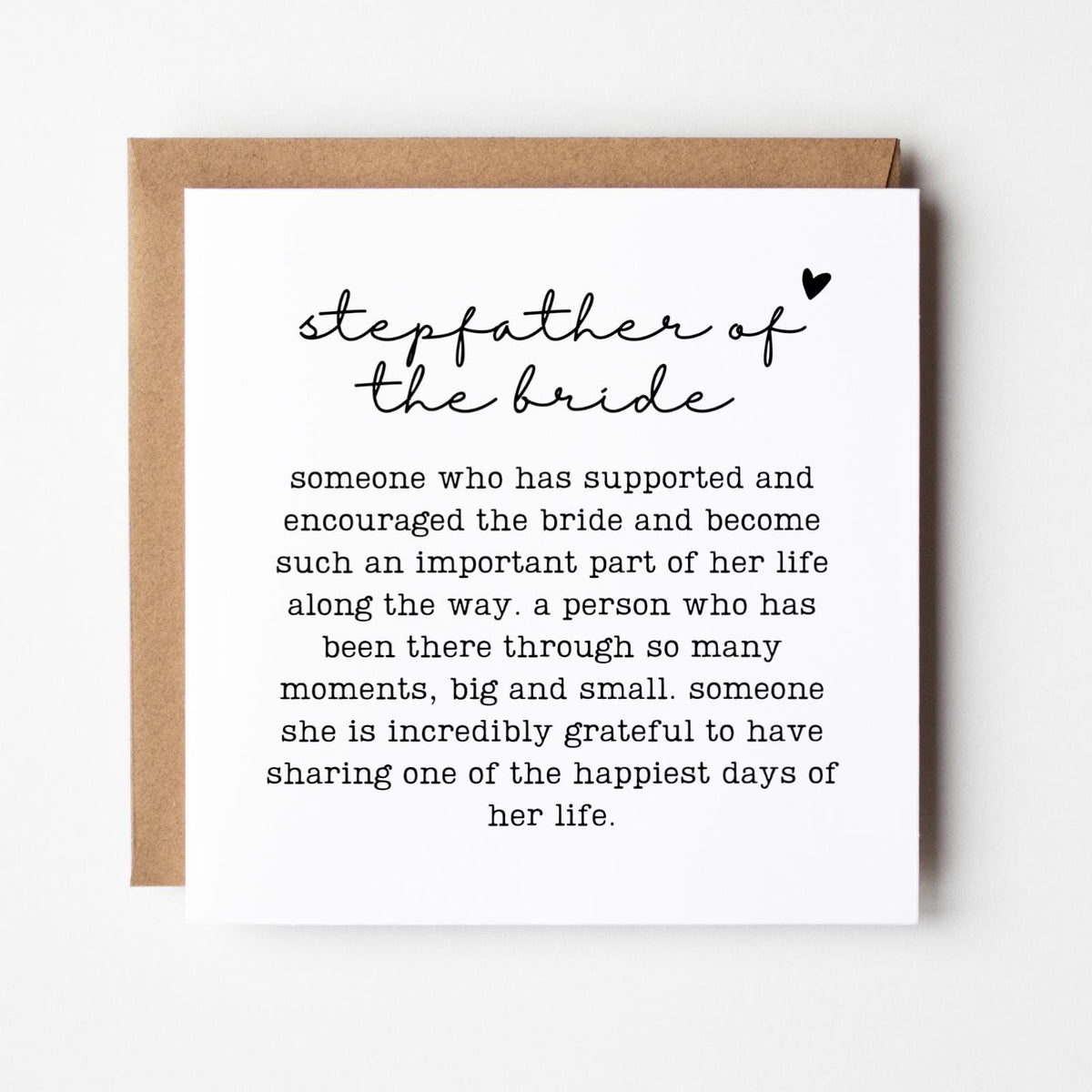 Stepfather of the Bride Wedding Card