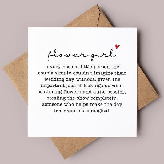 Flower Girl Wedding Card