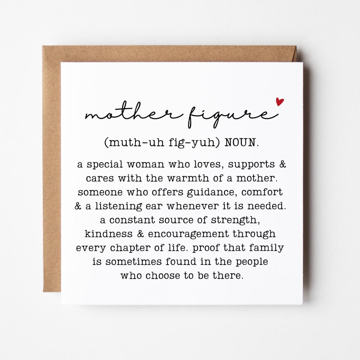 Mother Figure, Definition Greeting Card, Birthday Gift for Mother, Family Relation Present, Thoughtful, Special, Minimal, Free Delivery